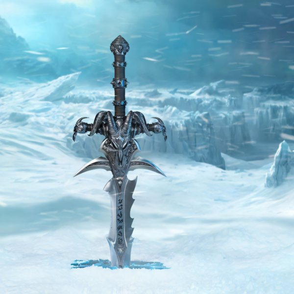 BLIZZARD OFFICIAL: World of Warcraft Frostmourne Sword Premium Replica with Base Set