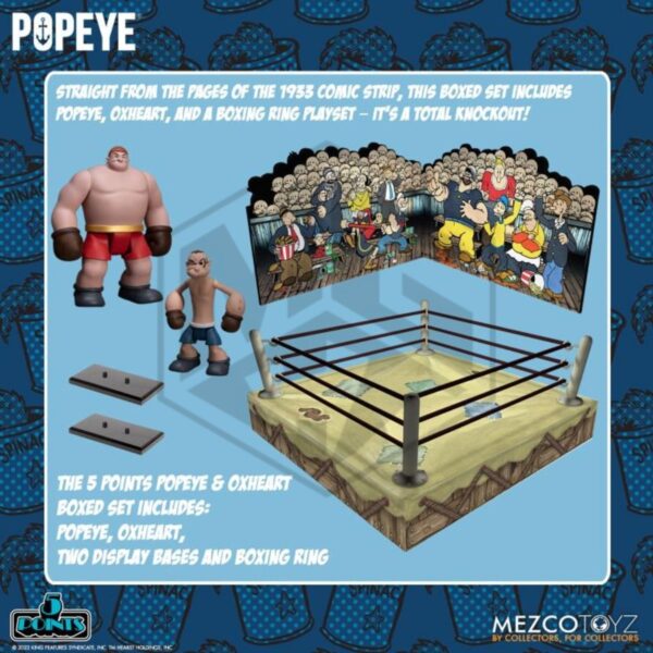 MEZCO TOYZ: Popeye Classic Comic Strip 5 Points Popeye & Oxheart Boxed Set