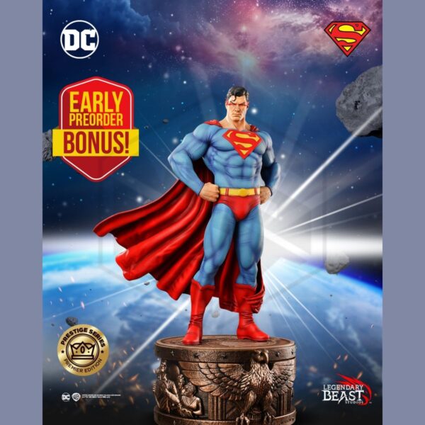 LEGENDARY BEAST STUDIO: Light Blue Classic Premier in Man of Tomorrow Portrait 1/3 Scale Prestige Series