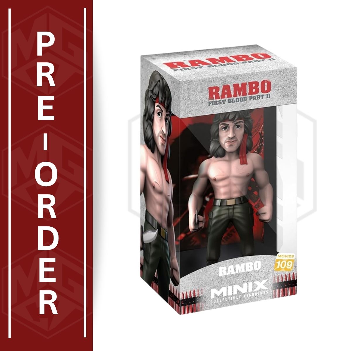 MINIX - Figura de Rambo con Bandana - Rambo - Coleccionables de 12 cm para Exhibición, Idea de Regalo para Niños Y Adultos, Fans de TV & Cine - MN14576