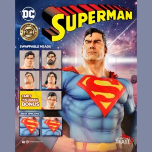LEGENDARY BEAST STUDIO: Light Blue Classic Premier in Man of Tomorrow Portrait 1/3 Scale Prestige Series