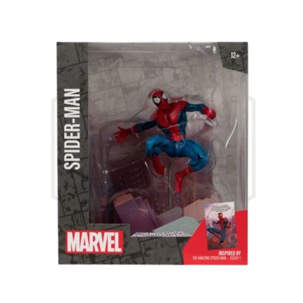 MCFARLANE TOYS : Marvel Wave 4 Spider-Man The Amazing Spider-Man #1 1:10 Scale Posed Figure with Scene