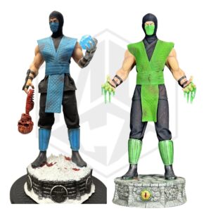 PCS: Exclusive Collectibles Mortal Kombat Sub Zero & Reptile Statue Green 1:3 Scale