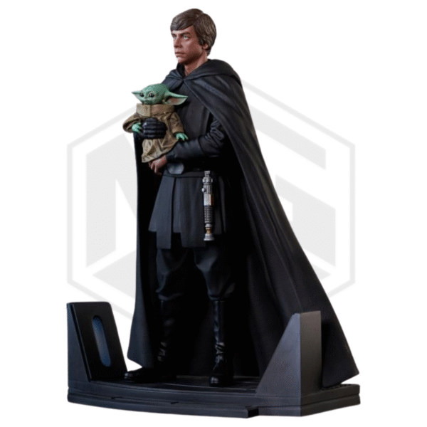 Iron Studios: SW Premier Collection Mandalorian Luke & Grogu Statue